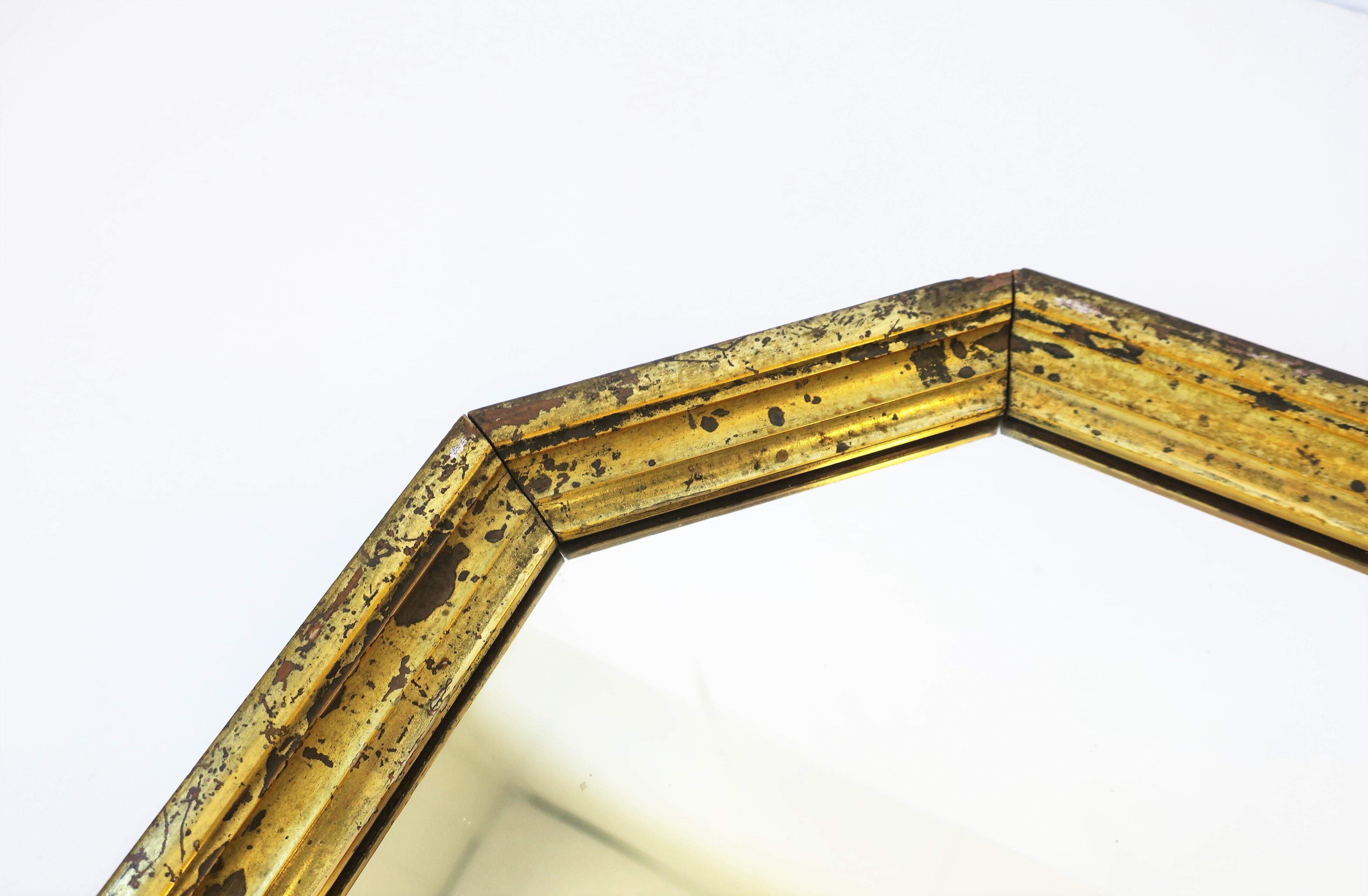 Octagonal Gold Giltwood Framed Wall Mirrors, Pair 4