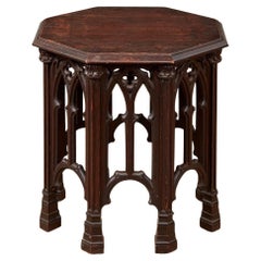 Octagonal Gothic Tracery Taboret Table