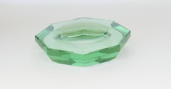 Octagonal Green Centrepiece / Vide Poche by Fontana Arte, Italy, 1950s