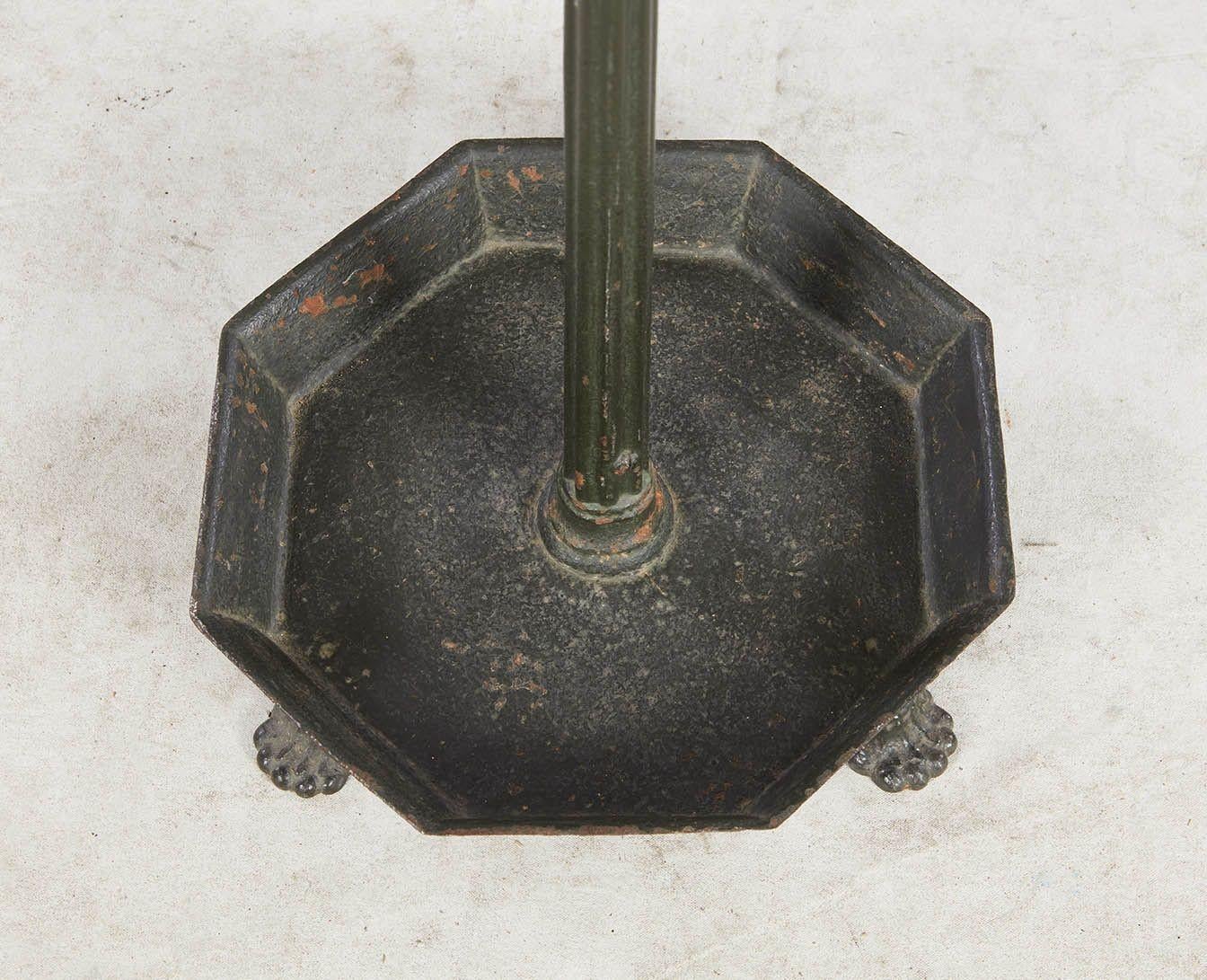 English Octagonal Iron and Brass Umbrella Stand For Sale