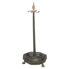 Octagonal Iron and Brass Umbrella Stand