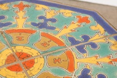 Octagonal Iron Tile-Top Drink Table by Catalina Tile