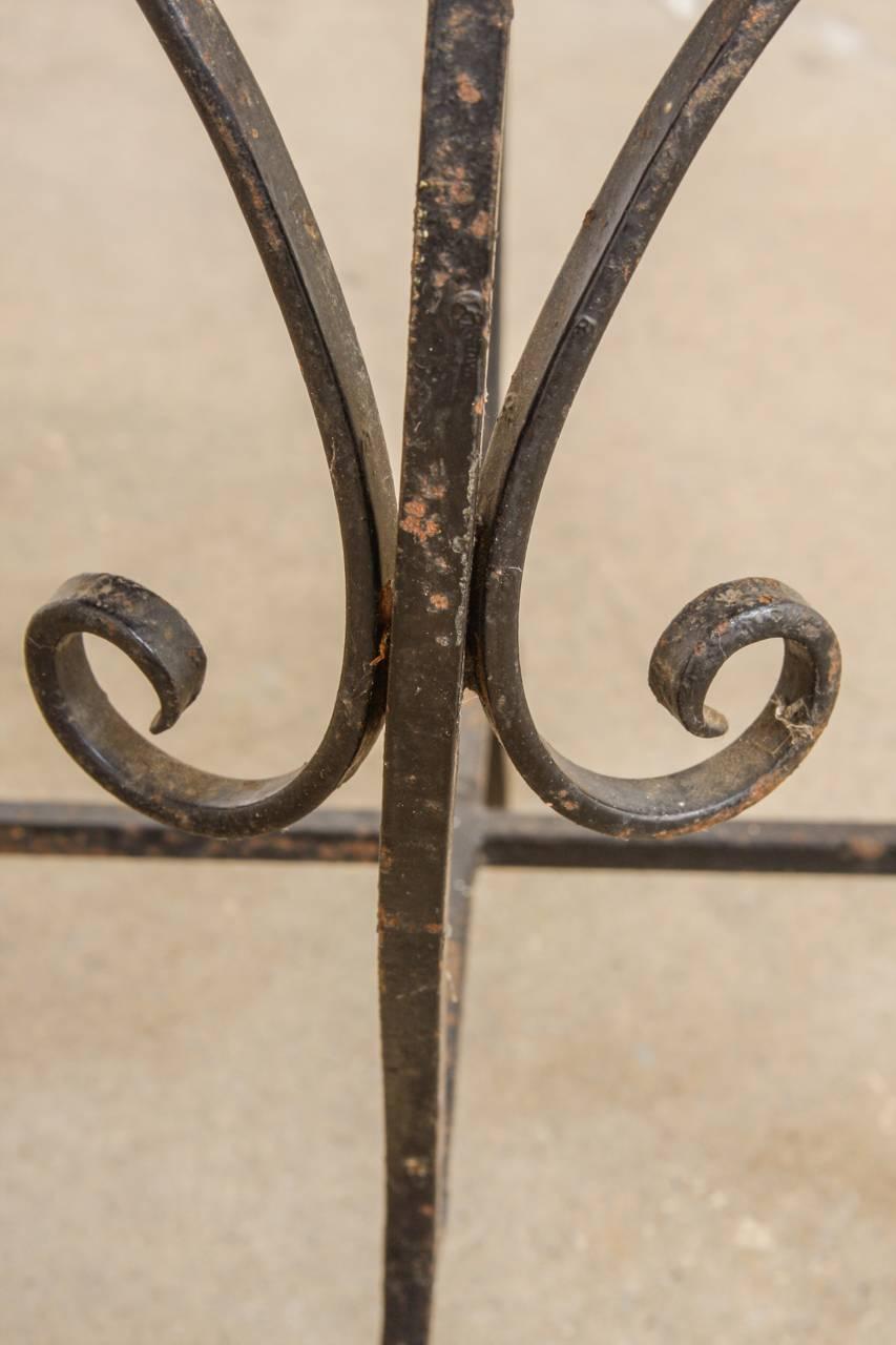 Octagonal Iron Tile-Top Drink Table by Catalina Tile In Good Condition In Rio Vista, CA