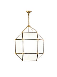 Octagonal Lantern Chandelier with Bronze Copper & Antique Brass