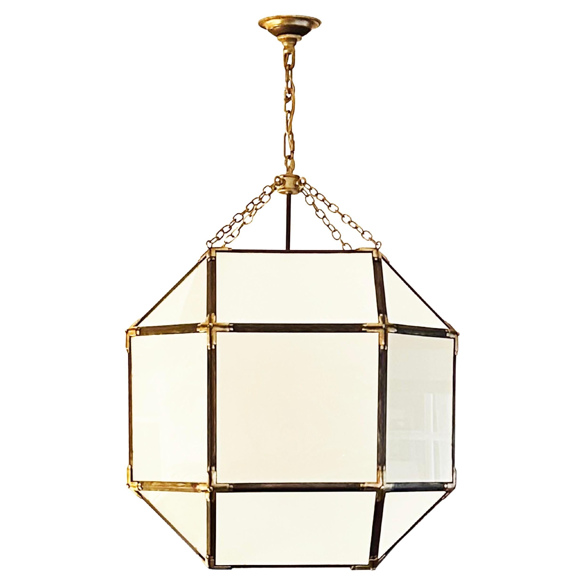 Octagonal Lantern Chandelier with Bronze Copper & Antique Brass
