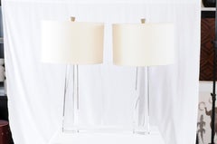 Octagonal Large Spire Table Lamp, Clear
