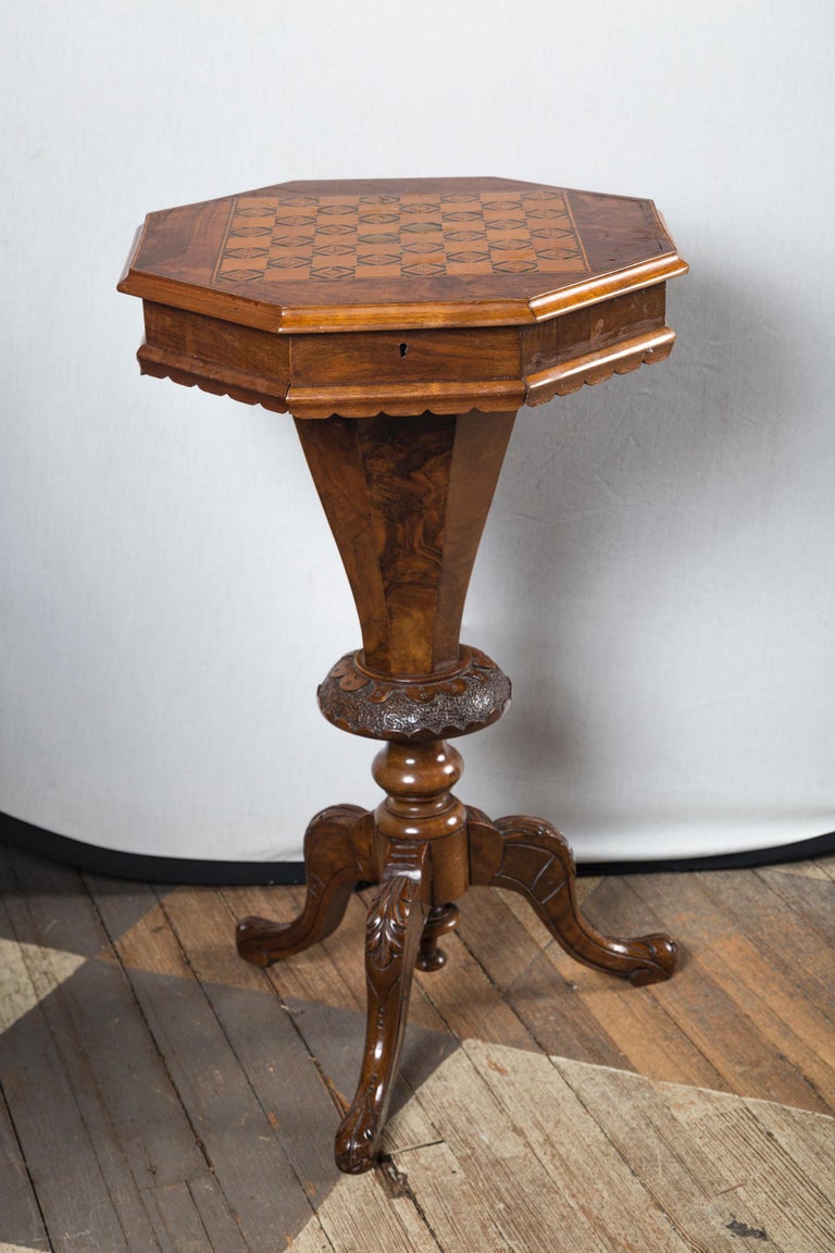 Regency Octagonal Lift Top Work Table/ Game Table For Sale