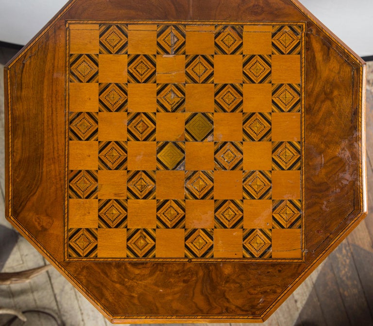 Hand-Crafted Octagonal Lift Top Work Table/ Game Table For Sale