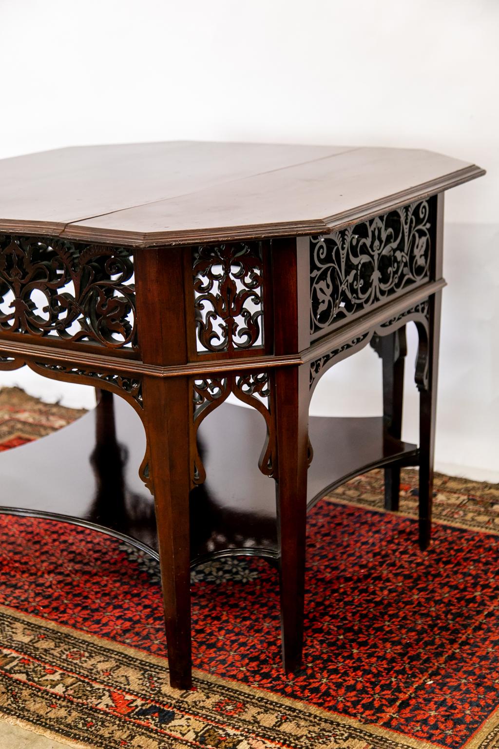 English Octagonal Mahogany Center Table For Sale