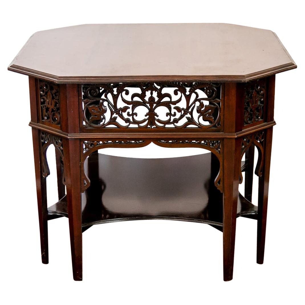 Octagonal Mahogany Center Table For Sale