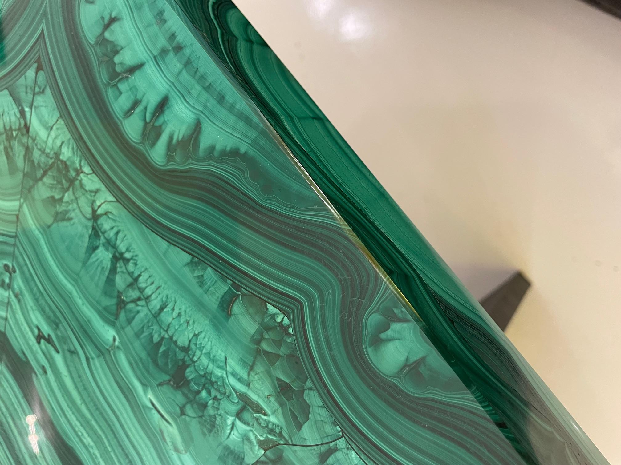 Tavolo ottagonale ottagonale di malachite del Mid Century Modern, Italia, anni '70 3