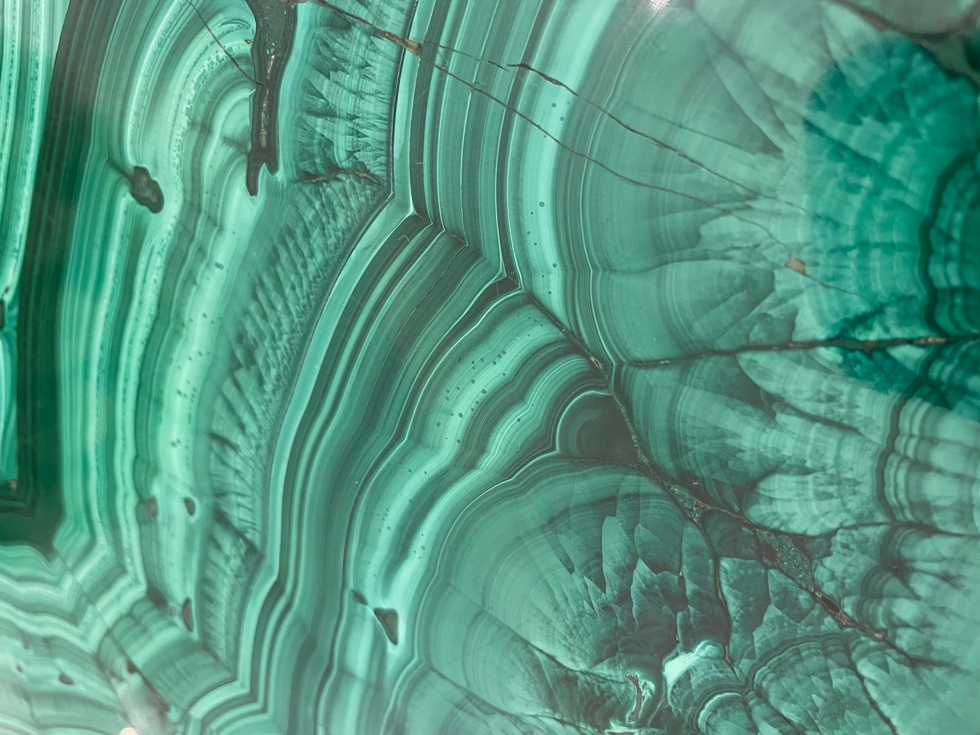 Tavolo ottagonale ottagonale di malachite del Mid Century Modern, Italia, anni '70 1
