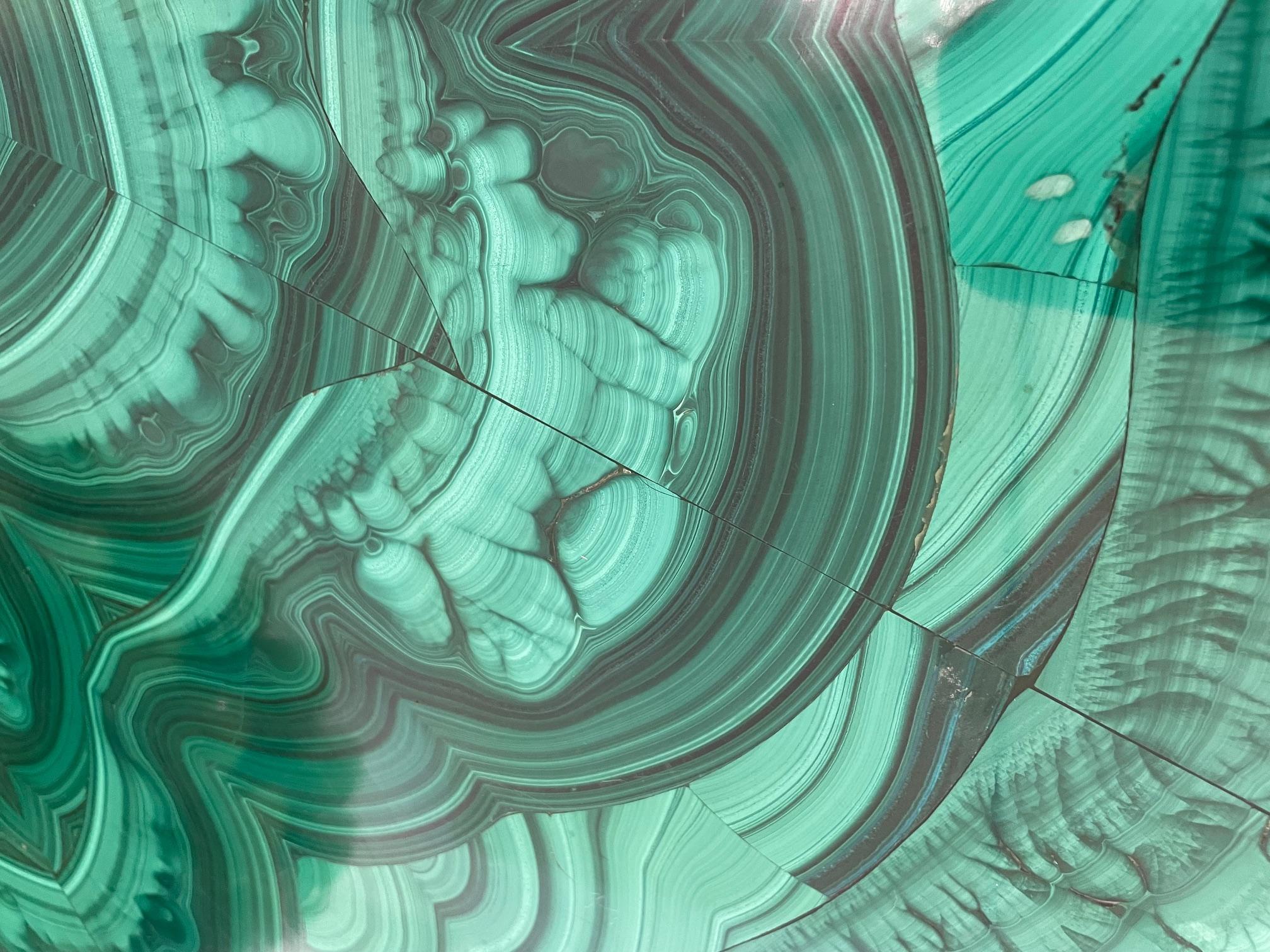 Tavolo ottagonale ottagonale di malachite del Mid Century Modern, Italia, anni '70 2