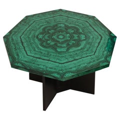 Tavolo ottagonale ottagonale di malachite del Mid Century Modern, Italia, anni '70