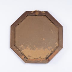 Octagonal Mirror Dark Wood 1890s