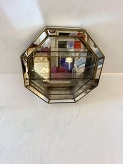 Octagonal Mirrored Wall Shelf Vitrine