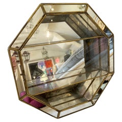 Octagonal Mirrored Wall Shelf Vitrine