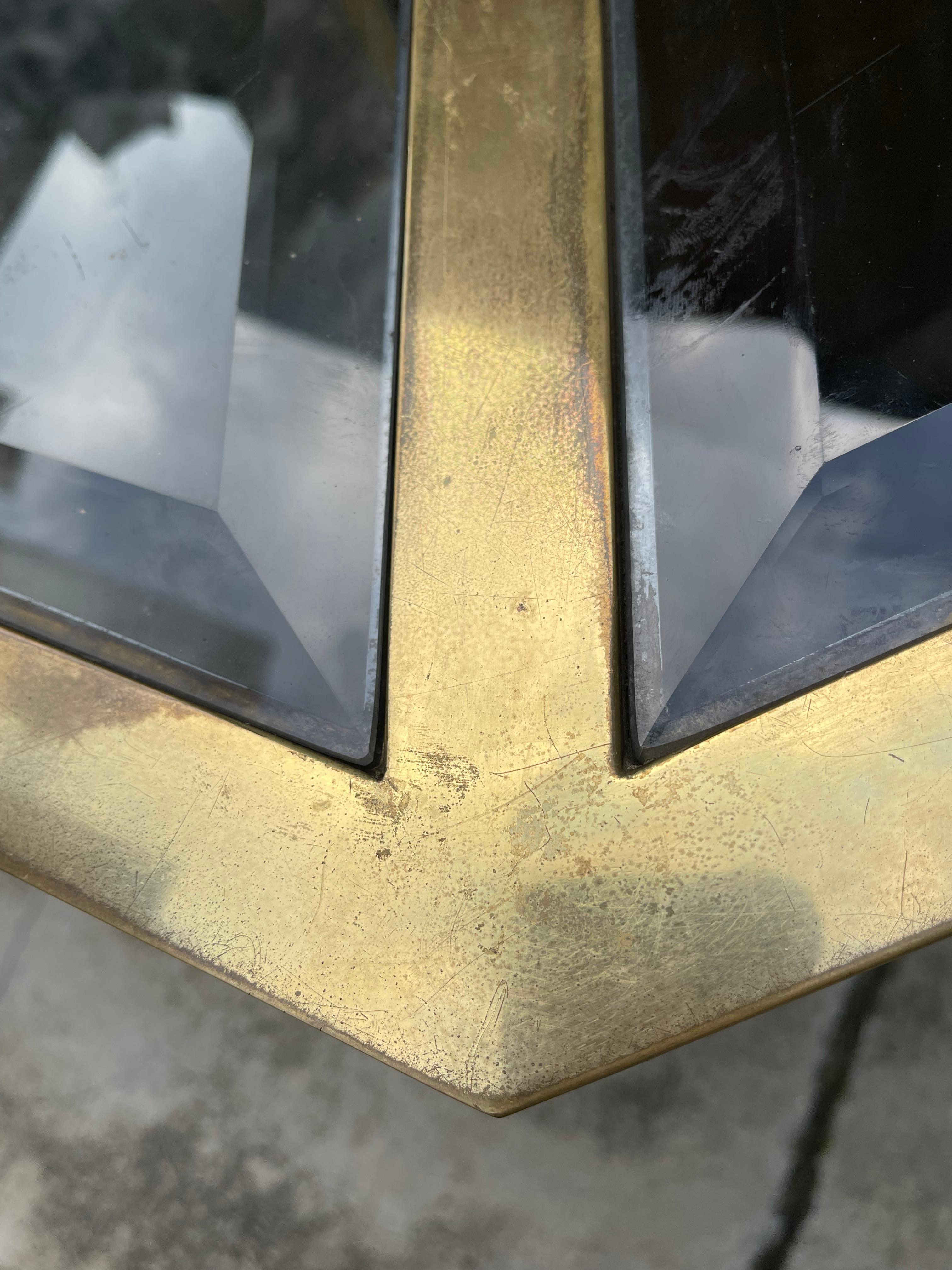 Brass Octagonal Model Topazio Table by Romeo Rega for Mario Sabot, Italy, 1970s For Sale