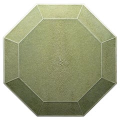 Large Octagonal Moss Green Shagreen Box