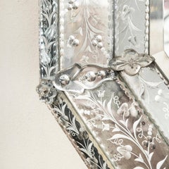 Octagonal Murano Glass Mirror, Italy, Early 20th Century