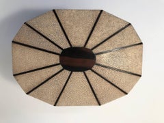 Octagonal natural Shagreen Box with Ebony Inlay