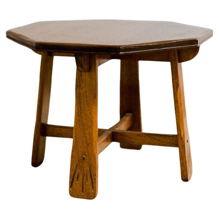 Octagonal Oak Side Table For Sale