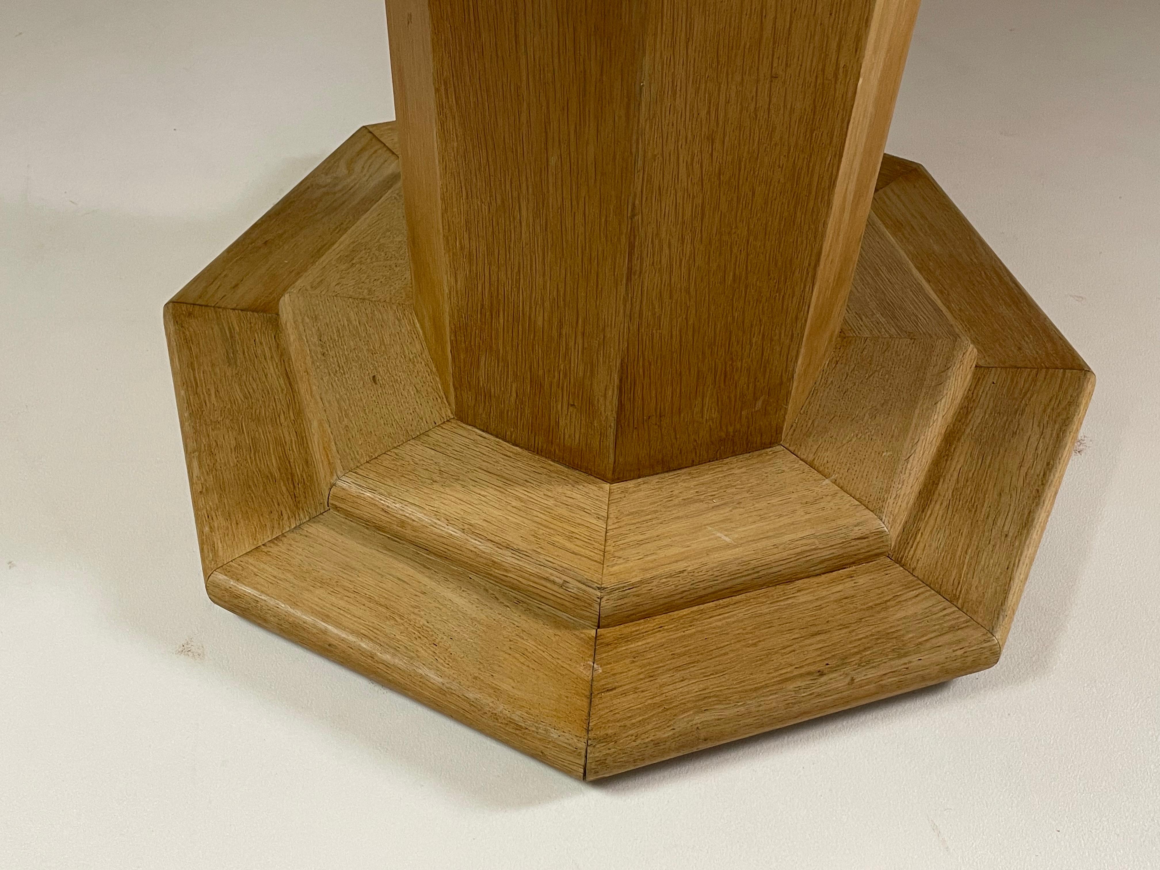 Octagonal oak table, France 1980s 11