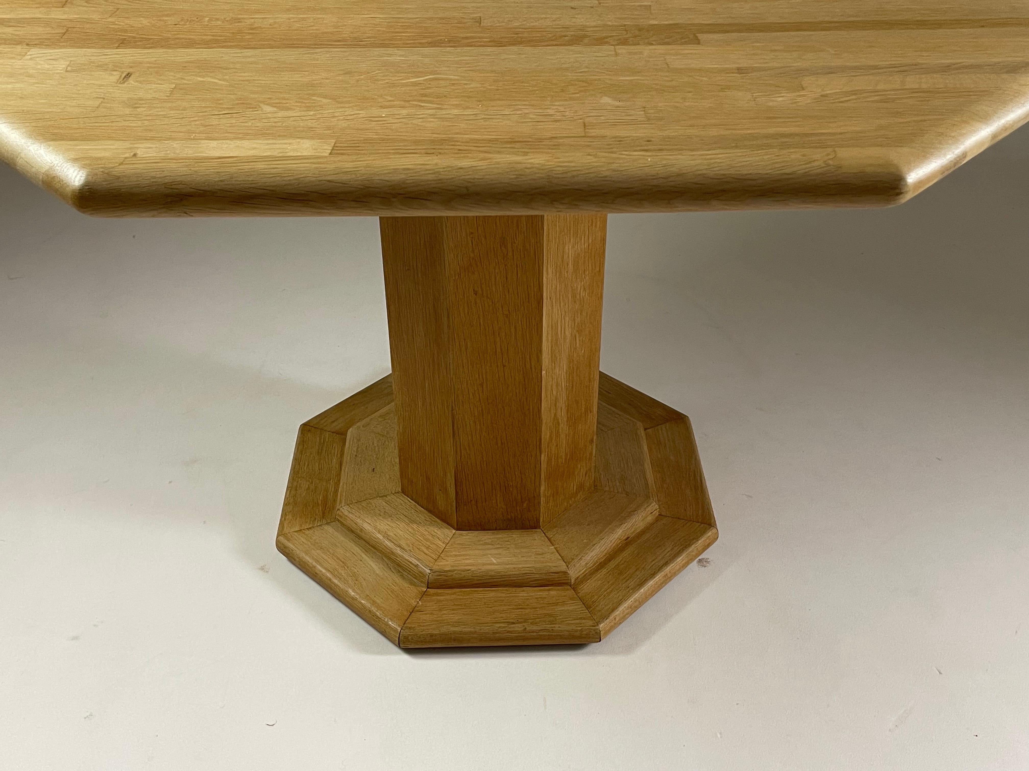 Octagonal oak table, France 1980s 12