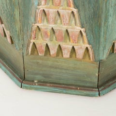 Octagonal Painted Folk Art Table