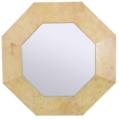 Octagonal Parchment Mirror in the Manner of Karl Springer