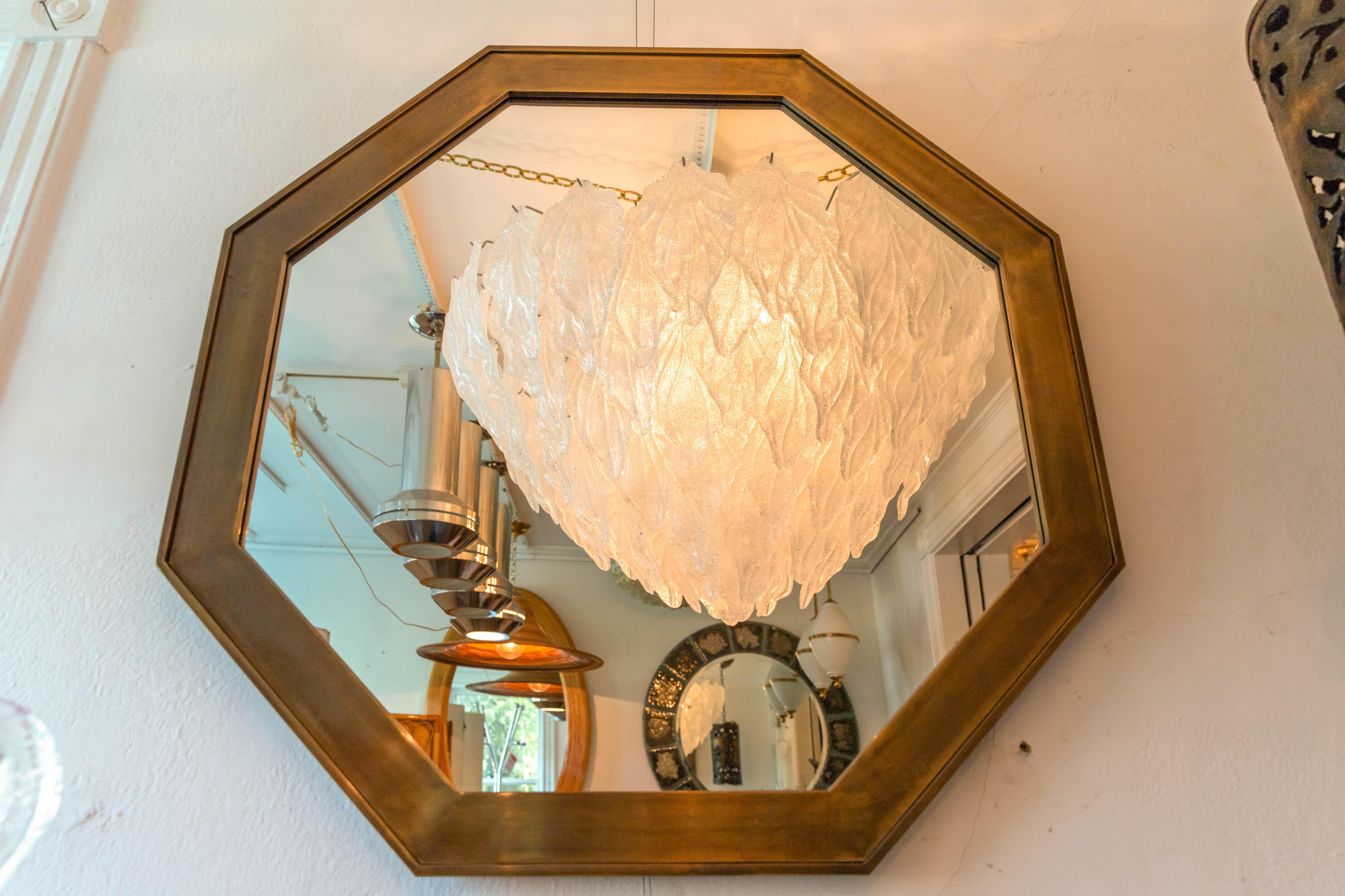 Bronze Octagonal Patinated Surround Mirror, by Mastercraft