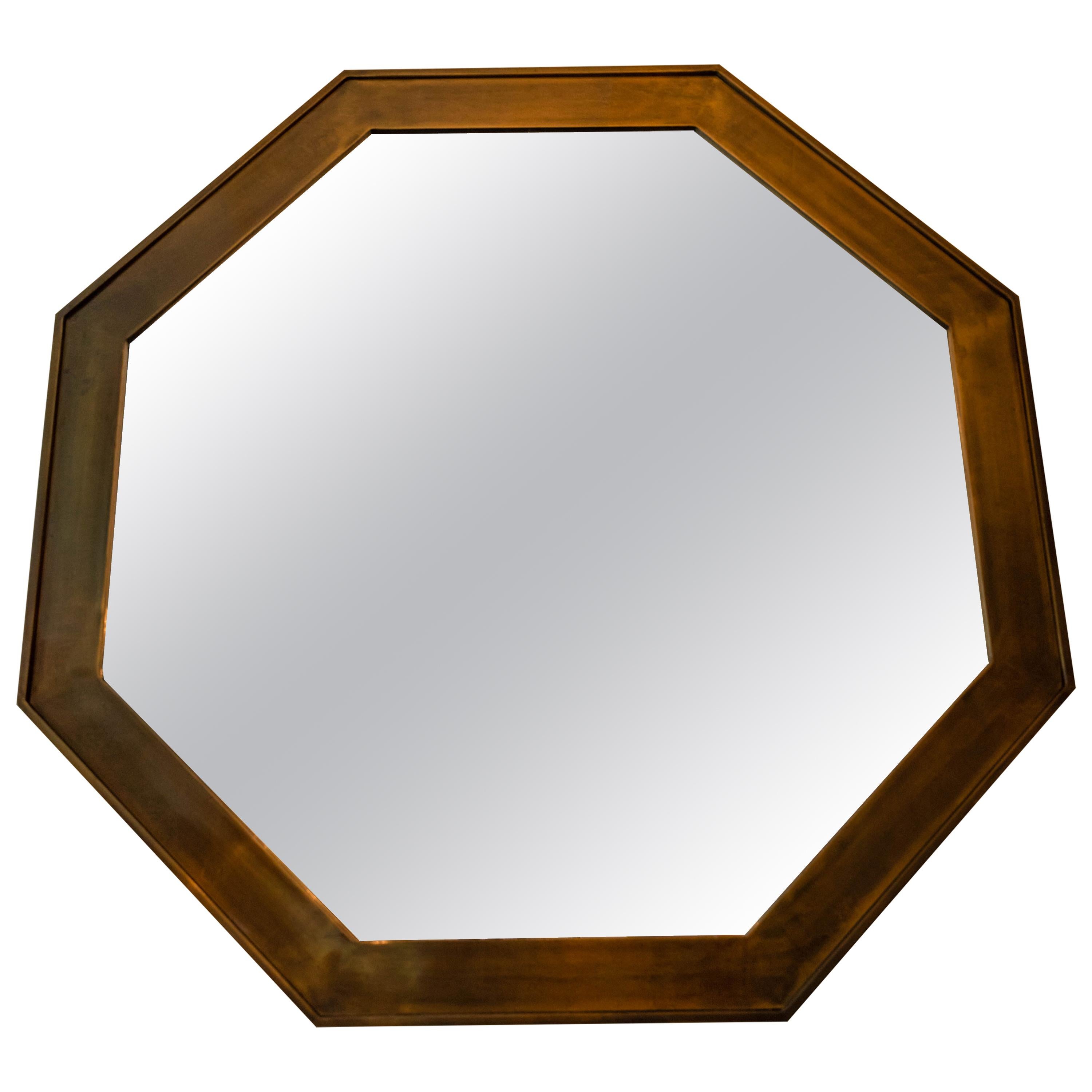 Octagonal Patinated Surround Mirror, by Mastercraft