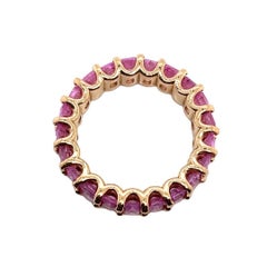 Octagonal Pink Natural Sapphire Full Eternity Ring