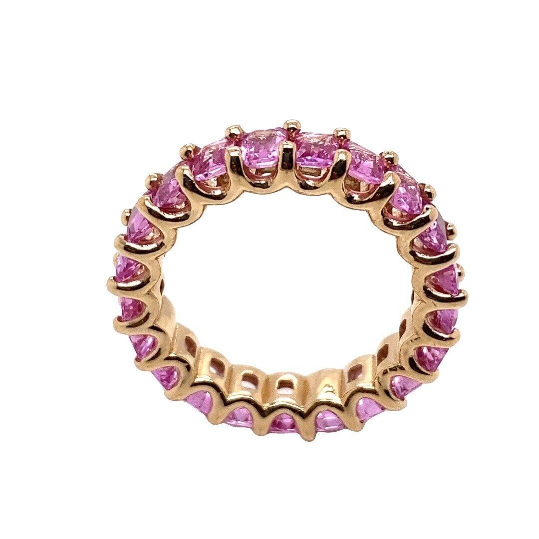 Women's Octagonal Pink Natural Sapphire Full Eternity Ring For Sale