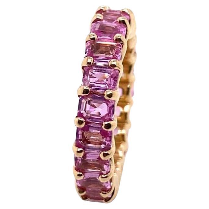 Octagonal Pink Natural Sapphire Full Eternity Ring For Sale