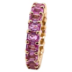 Octagonal Pink Natural Sapphire Full Eternity Ring