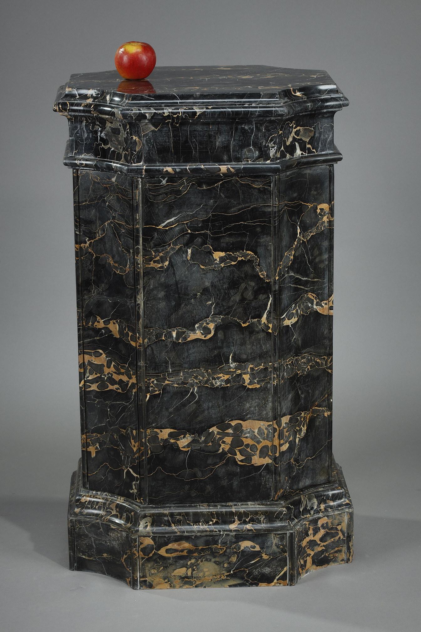 20th Century Octagonal Portor marble column, 19th century