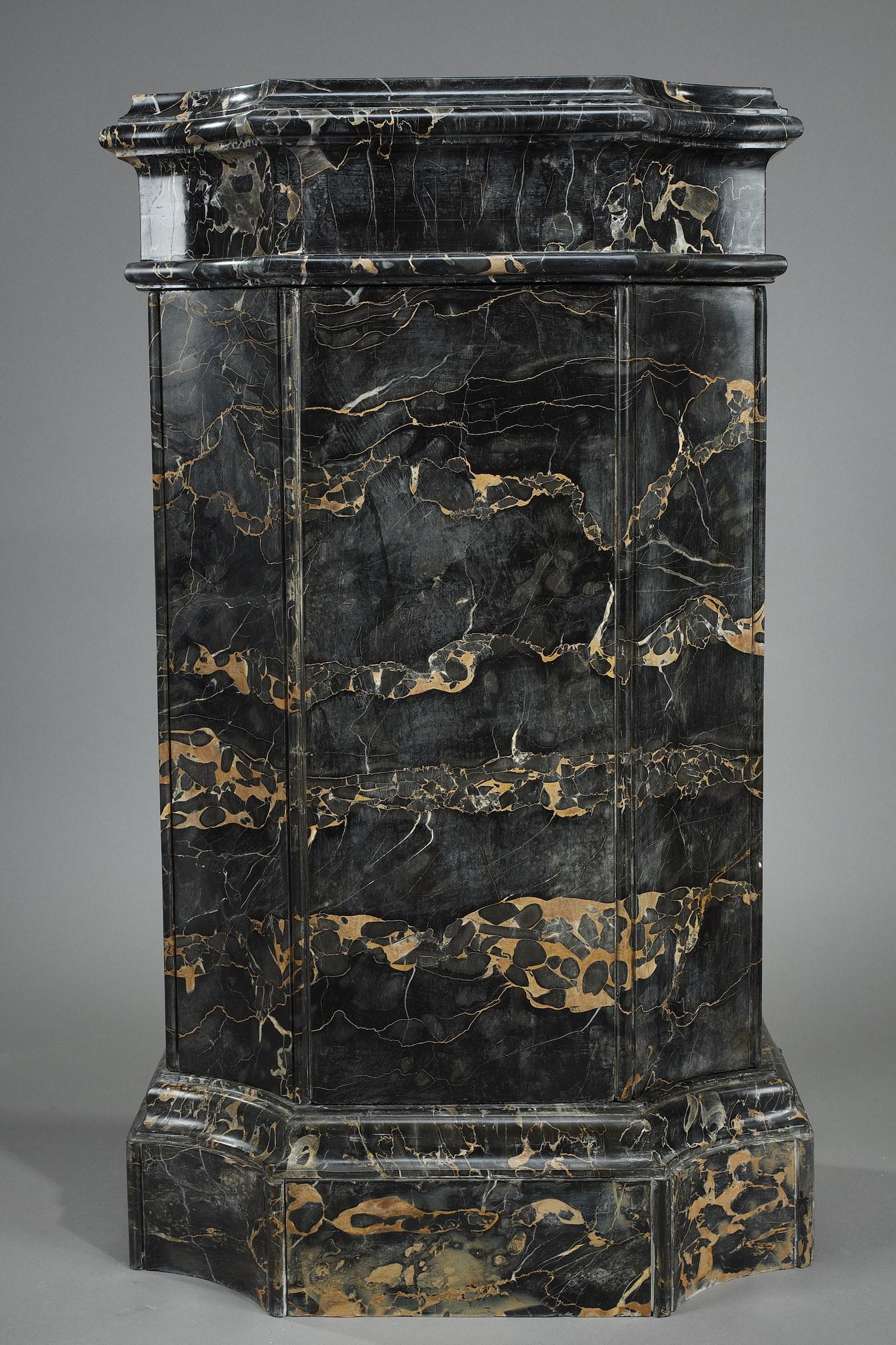 Marble Octagonal Portor marble column, 19th century