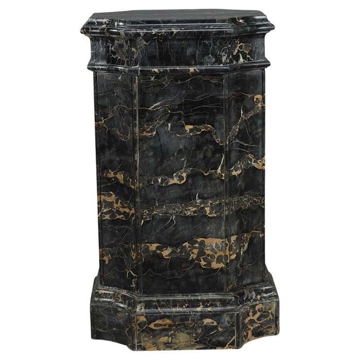 Octagonal Portor marble column, 19th century For Sale at 1stDibs
