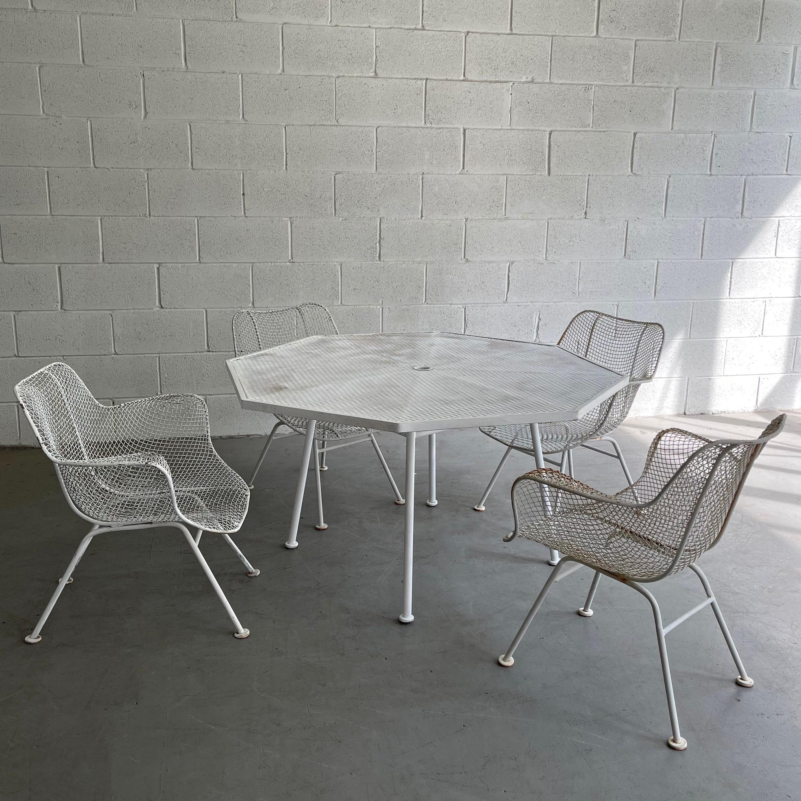 Mid-Century Modern Octagonal Sculptura Patio Dining Set by Russell Woodard