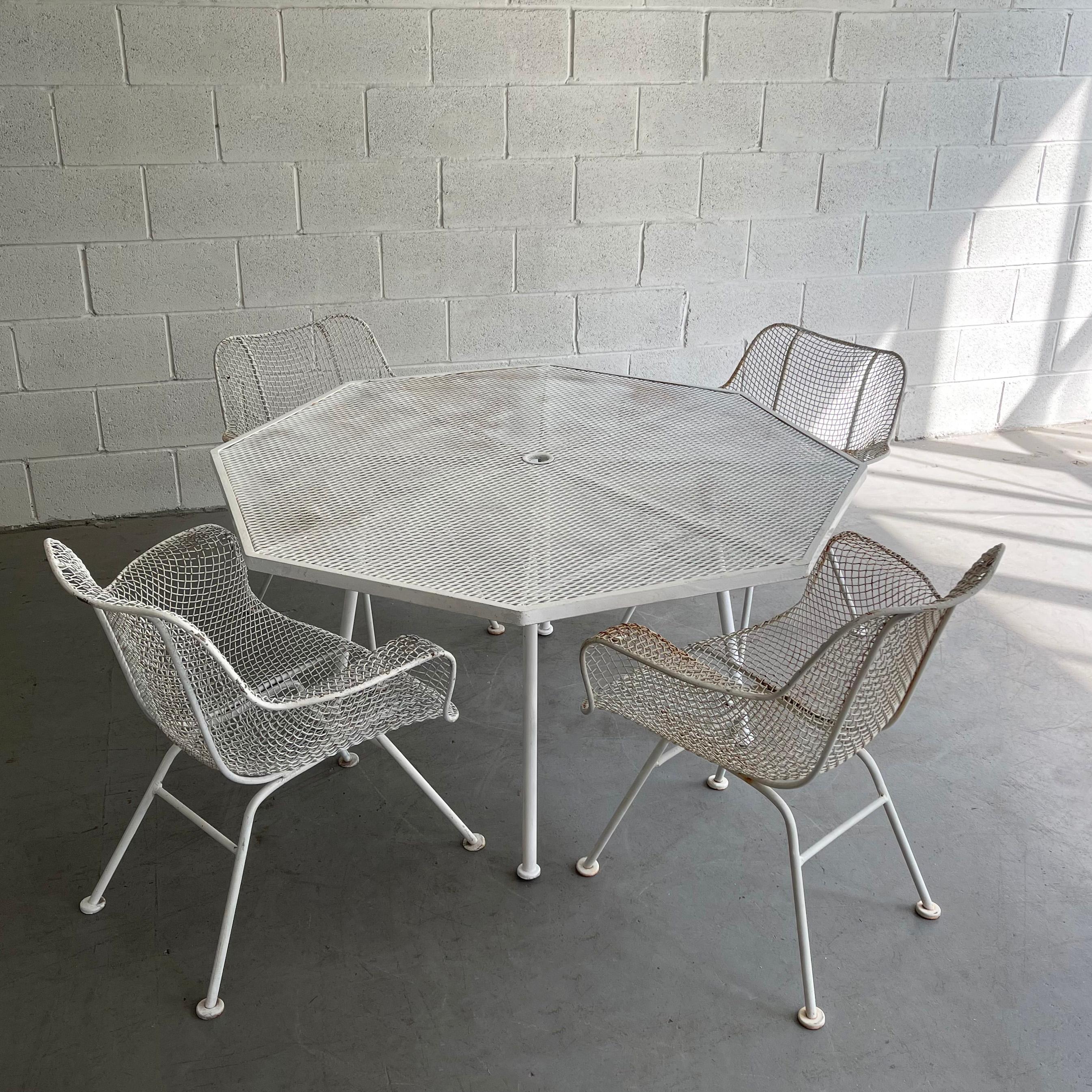 American Octagonal Sculptura Patio Dining Set by Russell Woodard