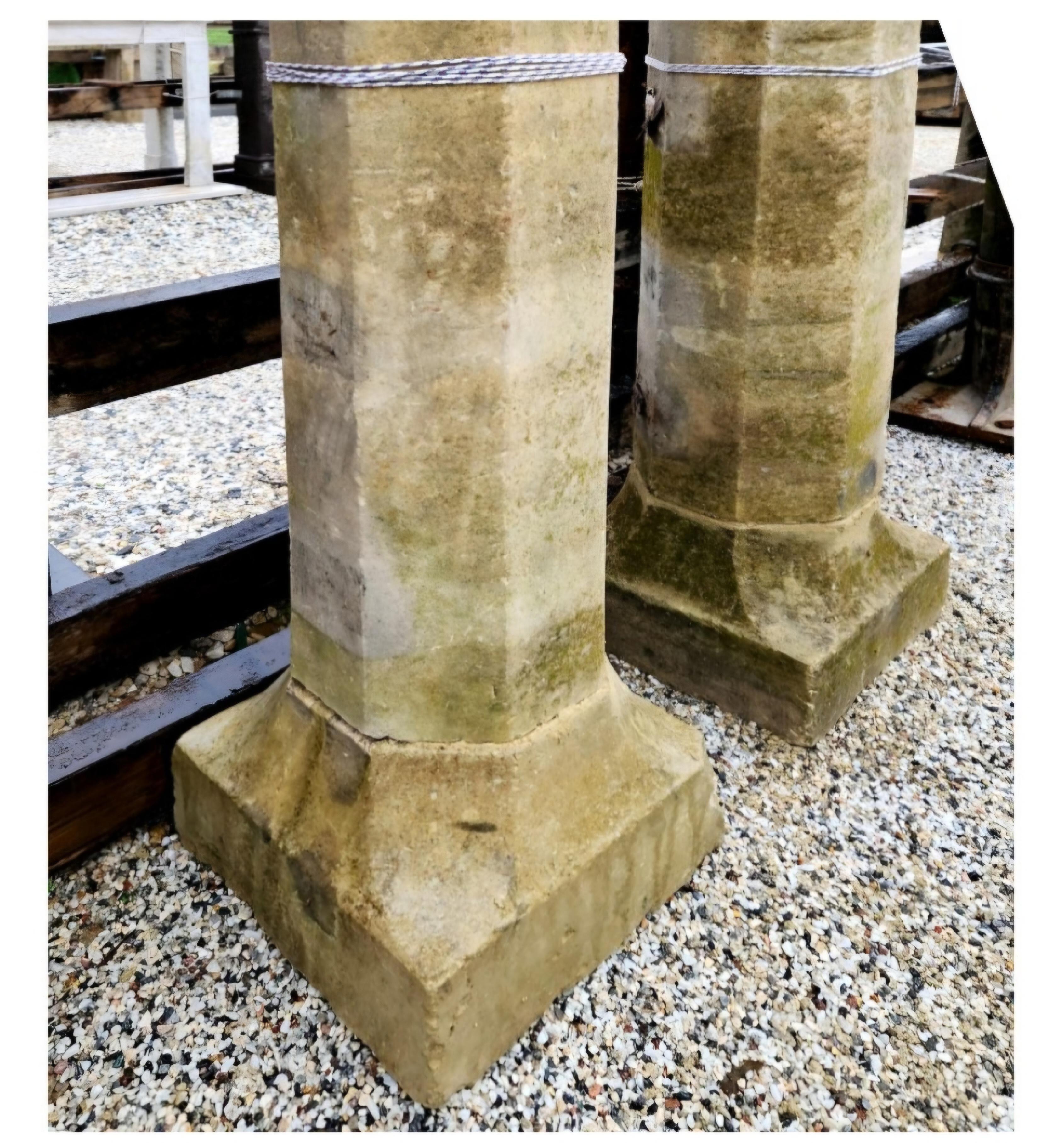 OCTAGONAL SECTION LIMESTONE COLUMNs For Sale 1