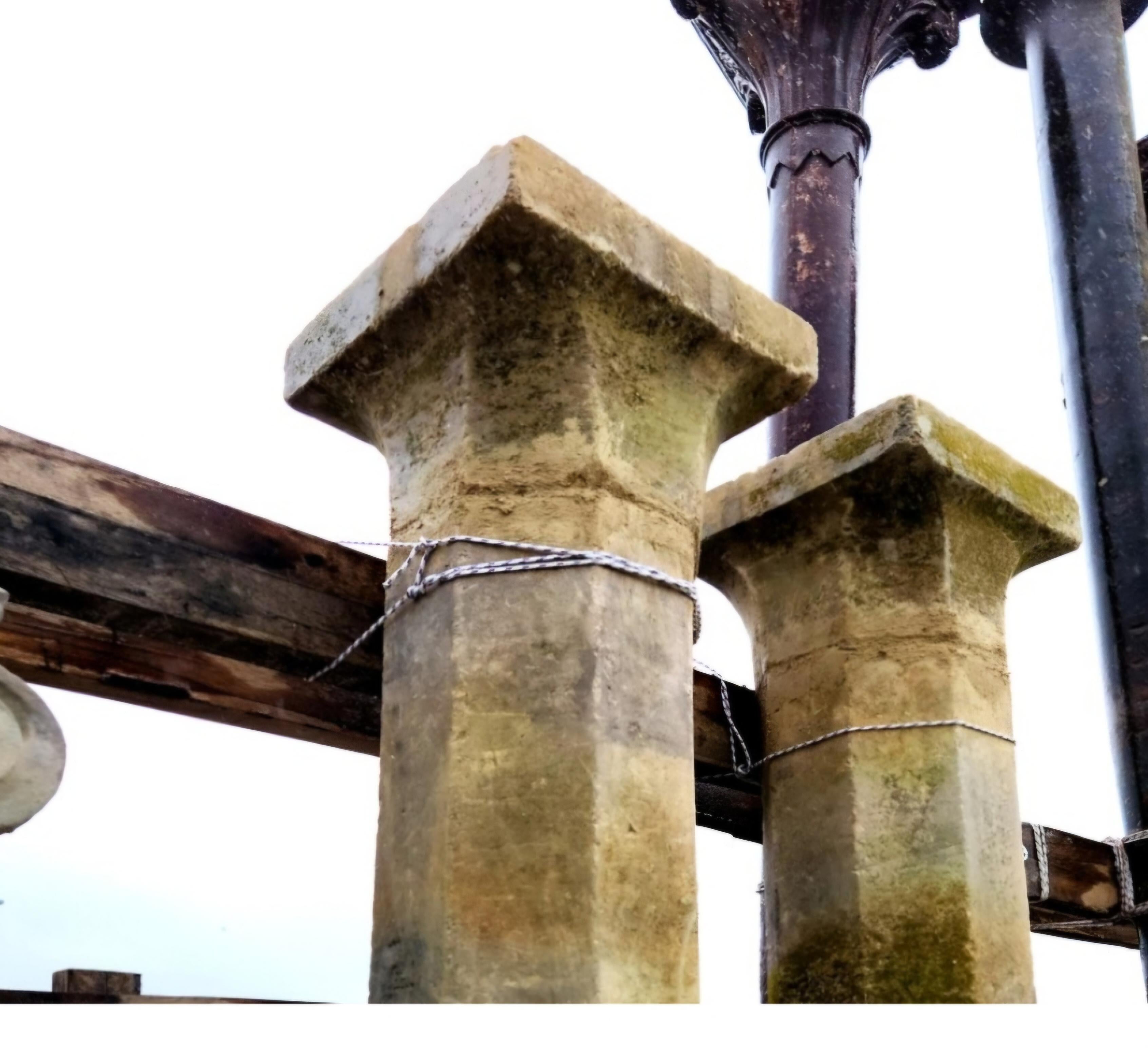 OCTAGONAL SECTION LIMESTONE COLUMNs For Sale 2