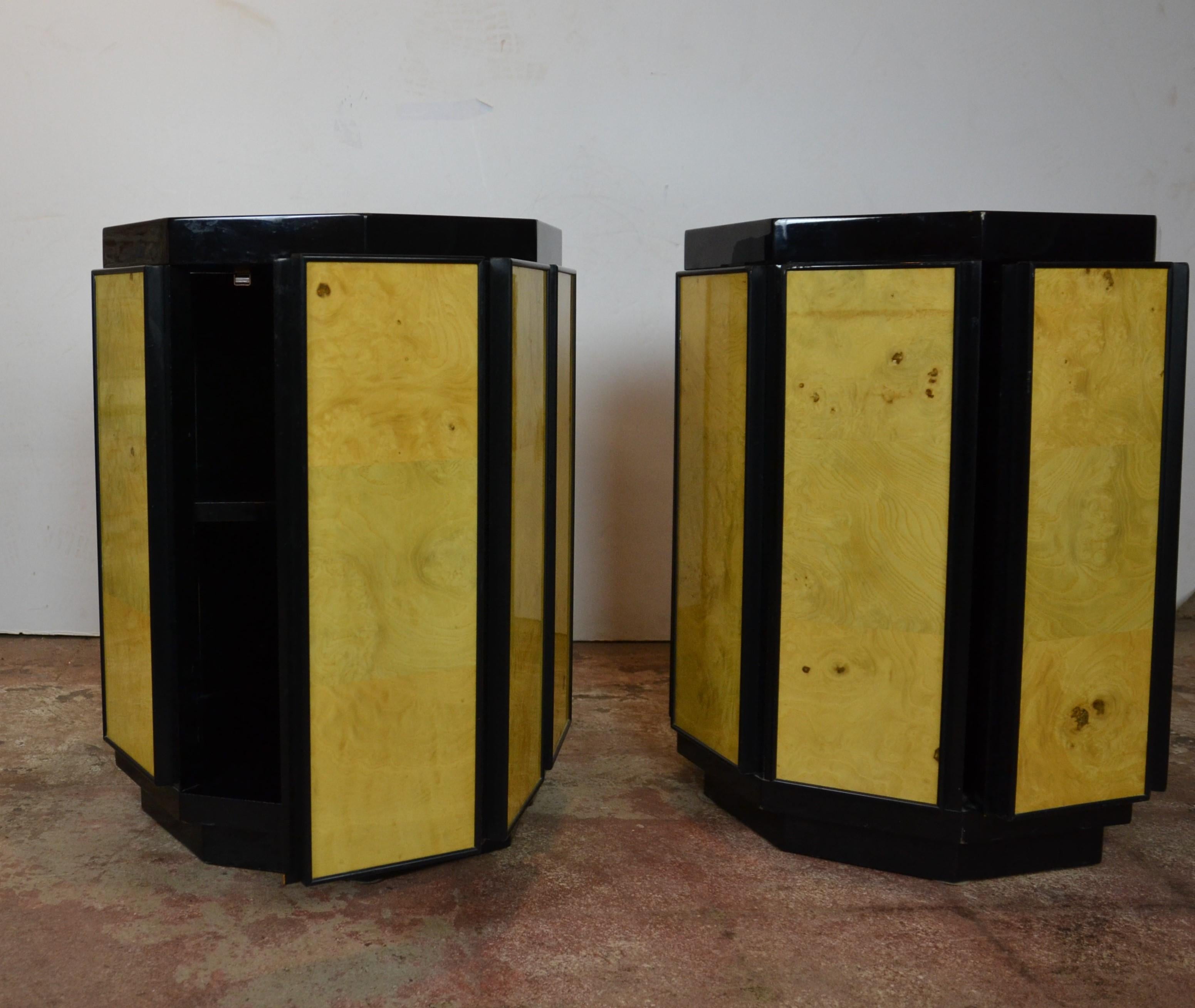 Wood Octagonal Shape End Tables by Henredon