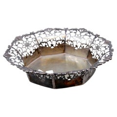 Octagonal shaped silver candy box