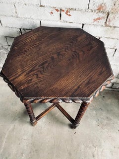 Octagonal Side Table Bobbin Turned Legs, Late 19th Century