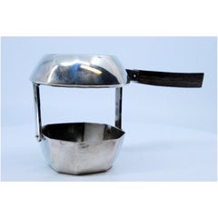 Octagonal silver tea strainer with chestnut wood handle