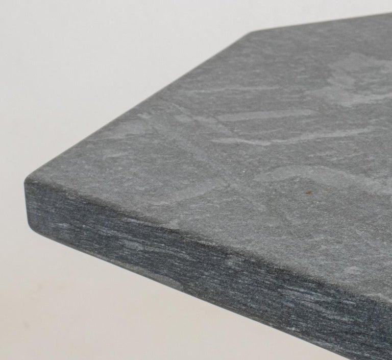 Octagonal Slate Top Table W/ Cereused Oak Base For Sale at 1stDibs