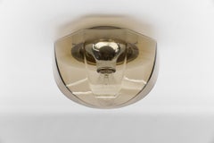 Octagonal Smoked Glass Flush Mount Light, Germany 1960s