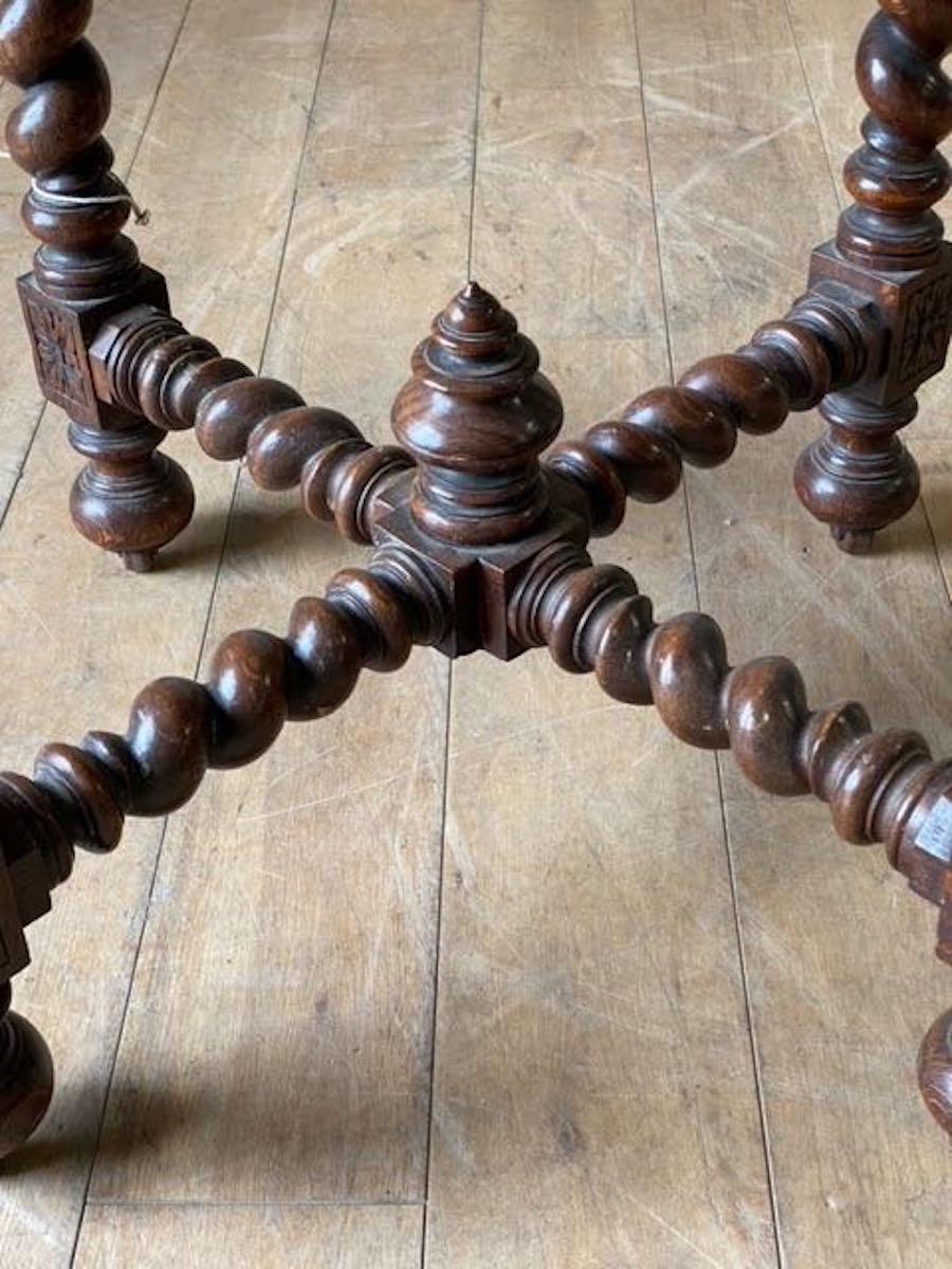 19th Century Octagonal Spool Leg Side Table